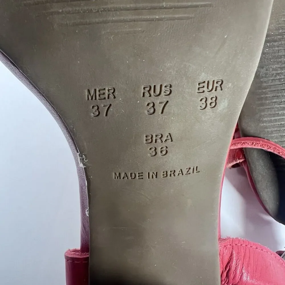 Mr. Cat Red Y2K Braided Leather Heels Ankle Strap Women's EU 38 (US 6-7) - Picture 8 of 8